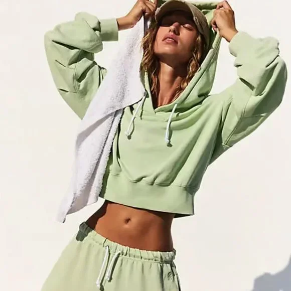 NWOT Free People Movement Playbook Hoodie in Lemongrass Size Extra Small - Picture 1 of 7